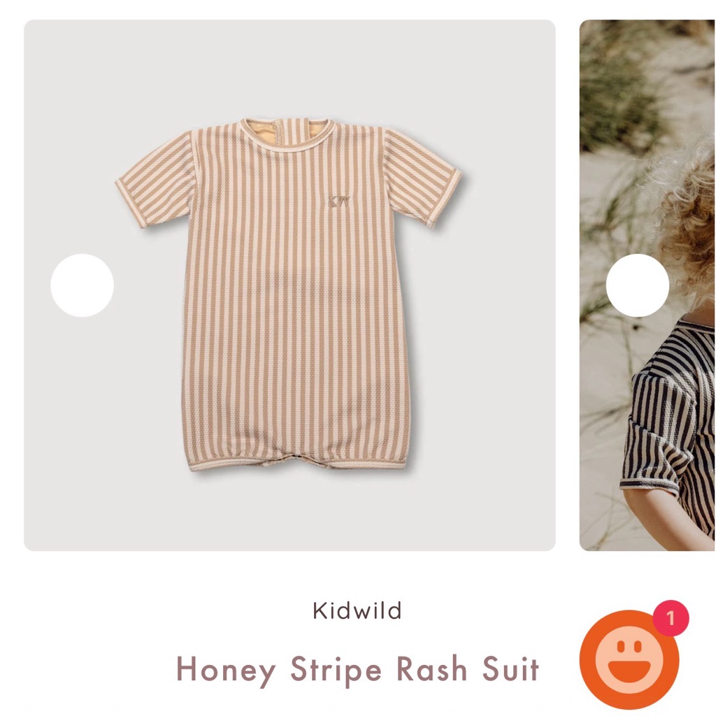 Kidwild Honey Stripe Rash Suit  Honey  Cream
